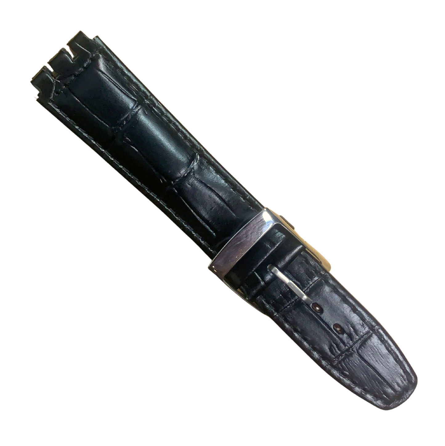 Genuine Leather 17mm Black Leather Watch Bands - Swatch Watches Replacement Band