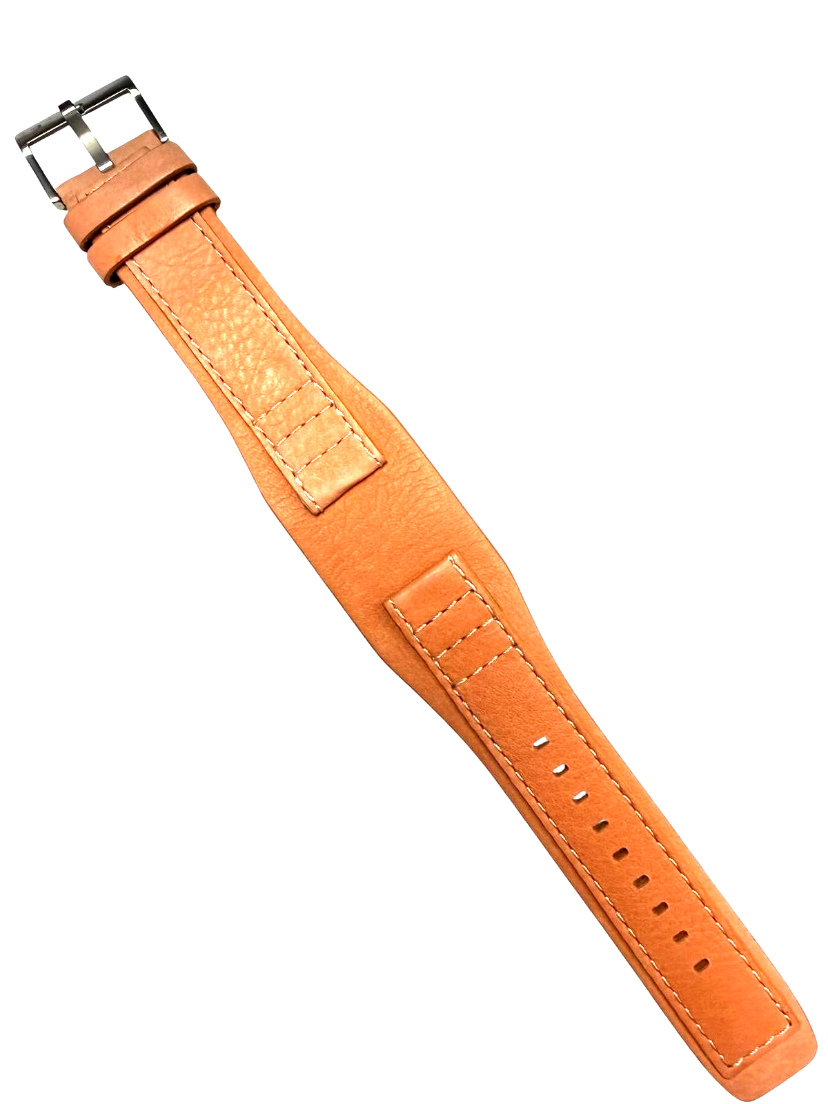 22mm Genuine Leather Orange Watch Band Compatible with Fossil & Guess