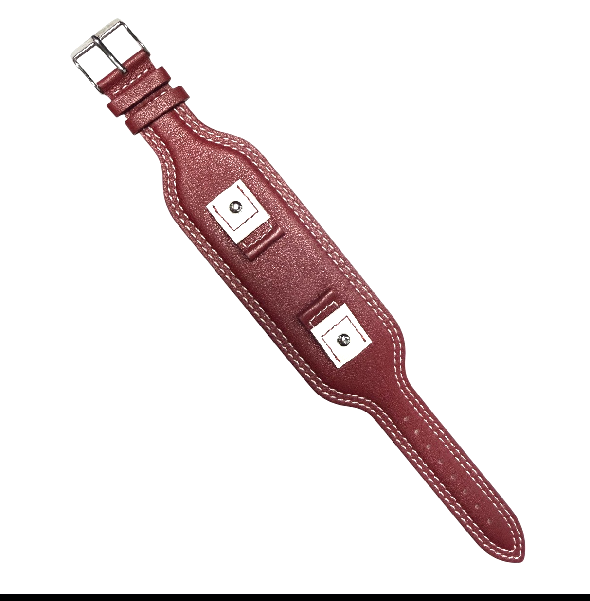 18mm Genuine Leather Red Watch Band Compatible with Fossil & Guess Watches