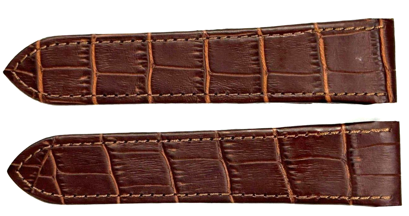 WATCH LEATHER BAND STRAP FOR CARTIER SANTOS 100XL 24.5MM BROWN COLOR