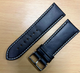 High-Quality Genuine Leather Watch Band Strap Black color w/ White stich-28mm