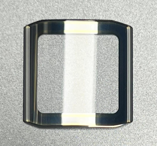 Sapphire Crystal Rado Double Dome cut edge Silver Trim w/Gold Lines(19.5×18.9)mm