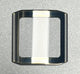 Sapphire Crystal Rado Double Dome cut edge Silver Trim w/Gold Lines(19.5×18.9)mm