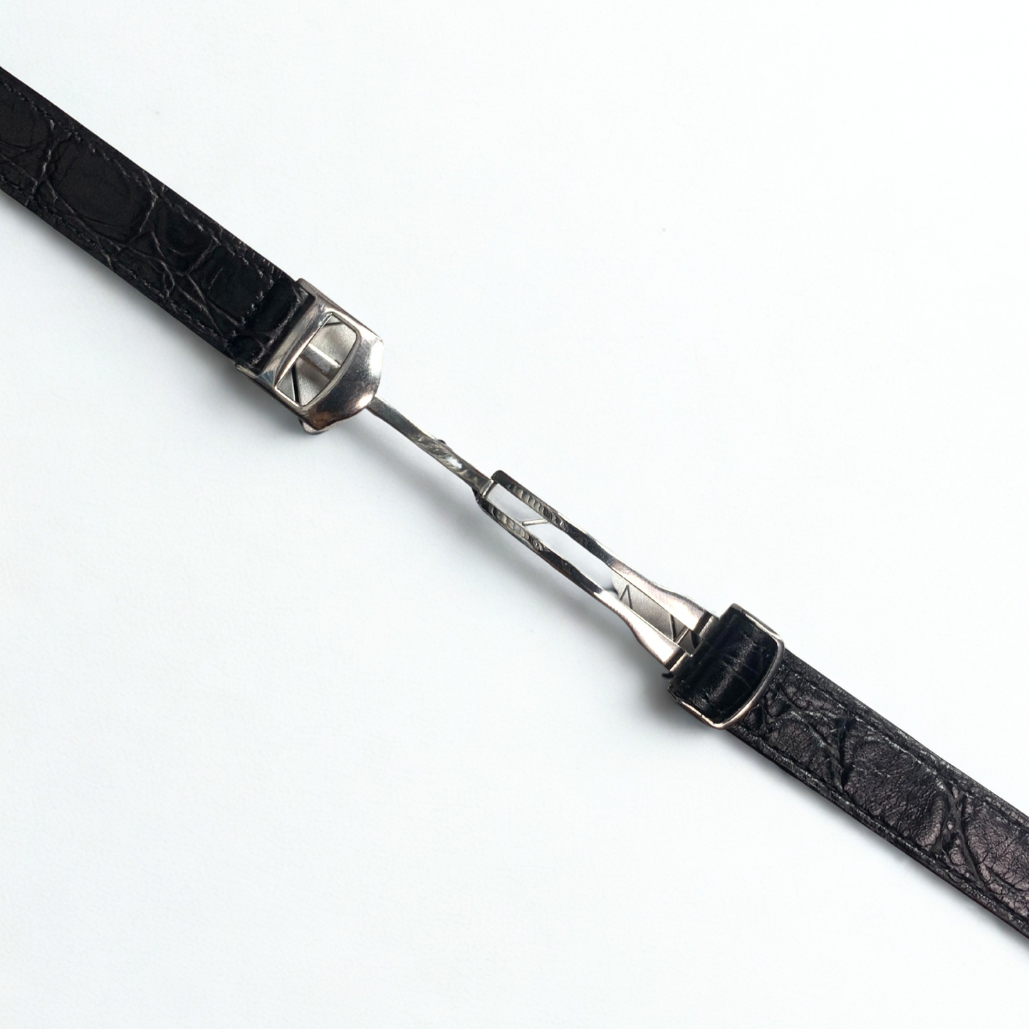 Genuine Leather Watch Band – 14mm Width | Classic Black Strap with Buckle