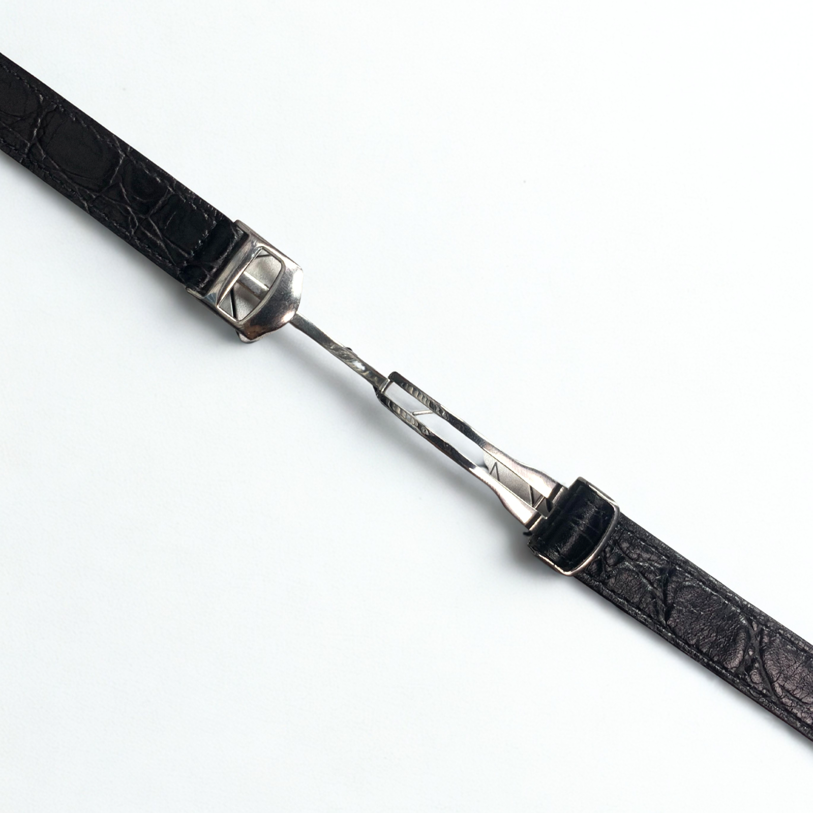 Genuine Leather Watch Band – 14mm Width | Classic Black Strap with Buckle
