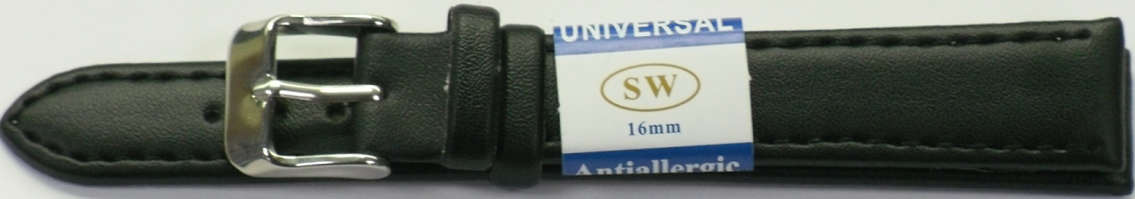 Lot of 6 Bands 28 MM Genuine Leather Plain Black Watch Band 