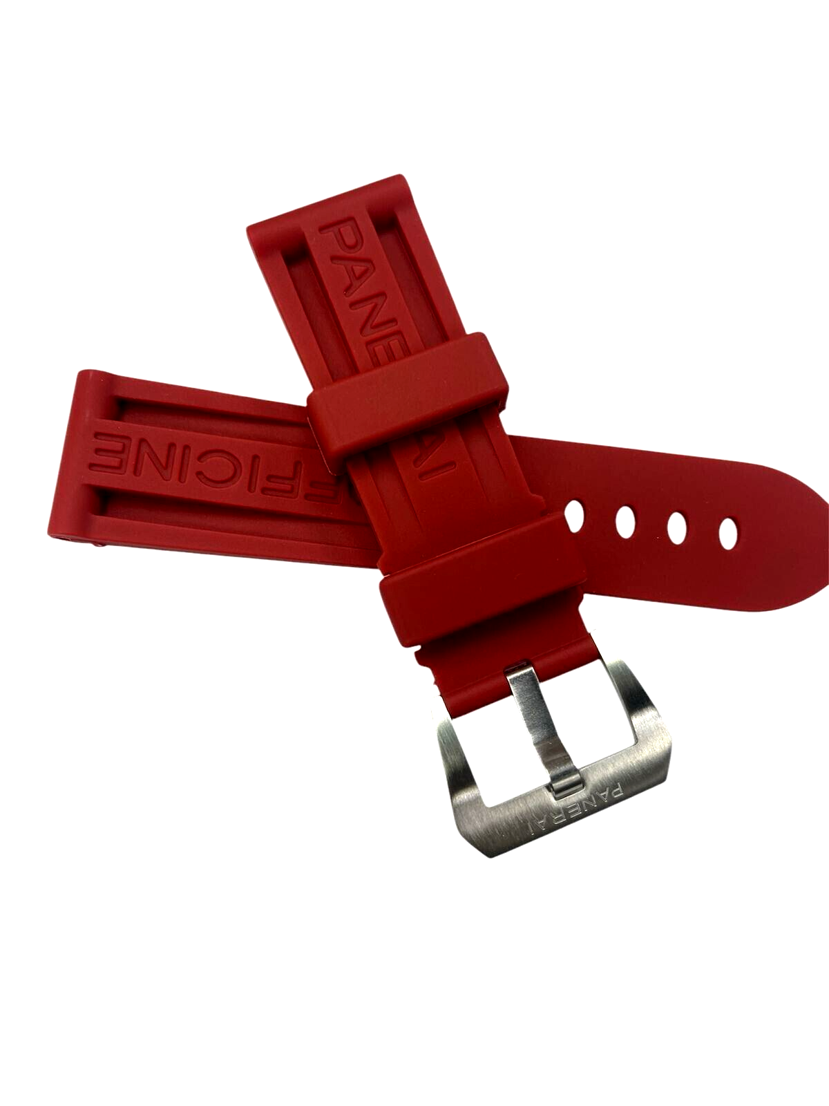 New Watch Band 22mm Rubber Strap CHERRY RED Color for PANERAI OFFICIAL