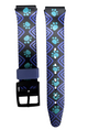 18MM PVC PLASTIC WATCH BAND PAW PRINT DESIGN BLACK & BLUE COLOR