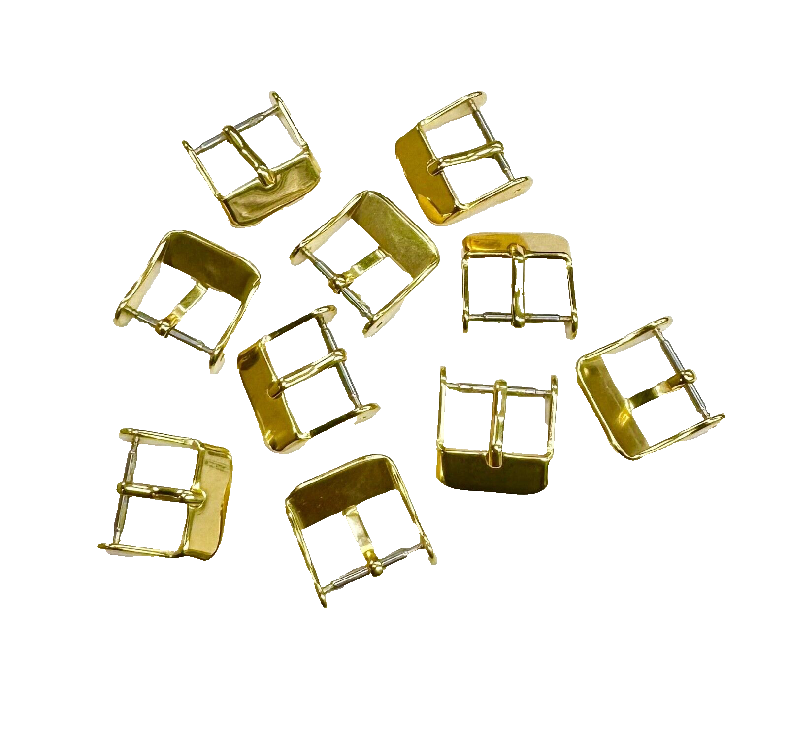 14MM WATCH BUCKLE  FOR WATCH BAND STRAP SHINY GOLD ( 10 pcs in a bag)