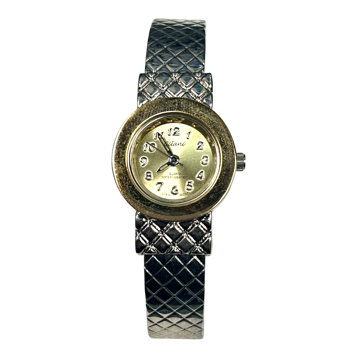 New Silver band Gold dial Gilani Metal Band Women's Bangle Cuff Watch