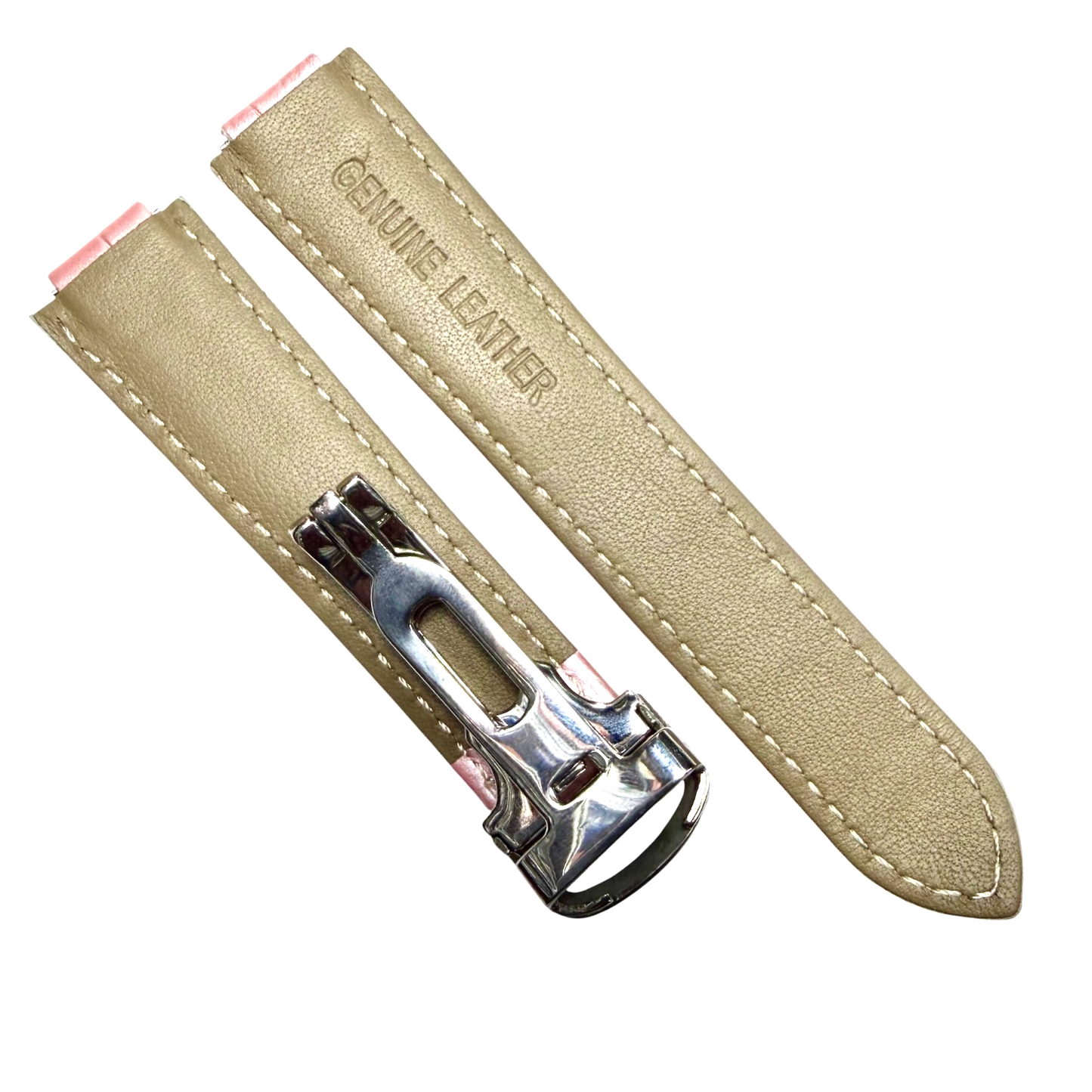14/16/18/20/22mm Genuine Leather Pink Watch Band For Ballon Bleu