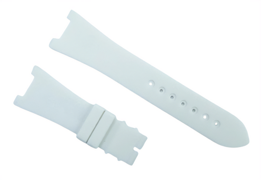 High Quality Rubber Watch Strap White Color fit to PATEK PHILLIPE 25x18mm