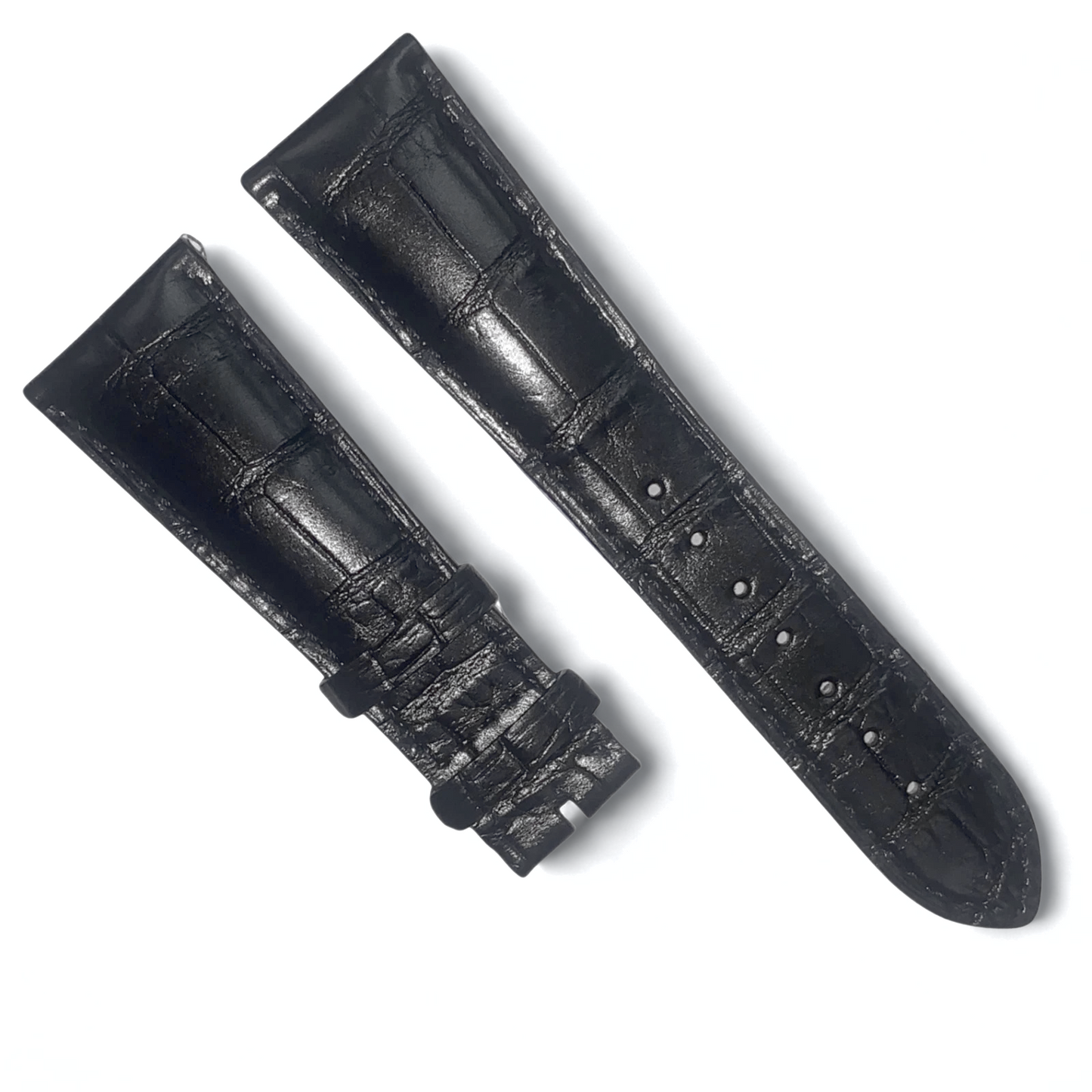 Real Genuine Alligator Leather Black Watch Band - 12mm x 10mm