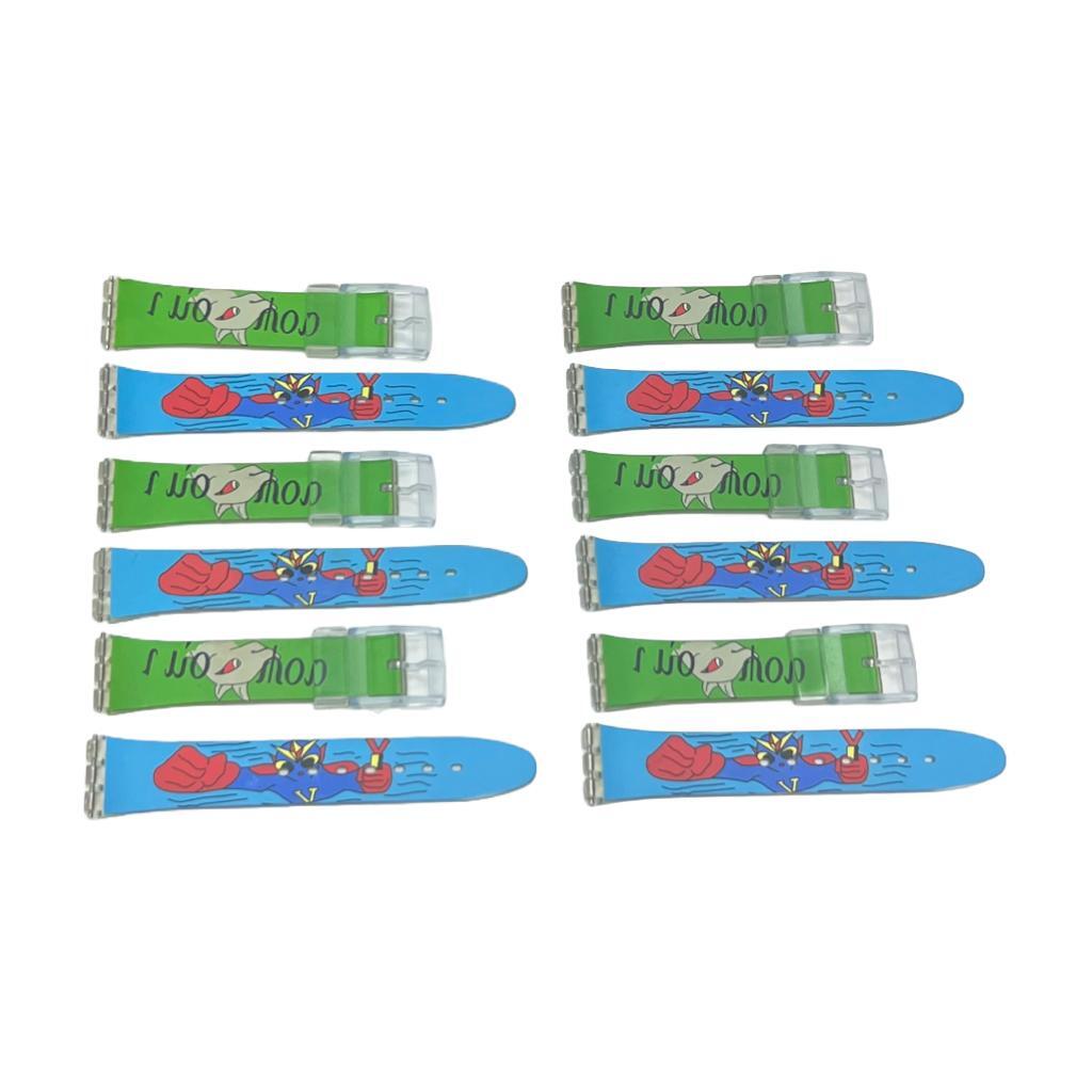 Plastic PVC Watch Band Strap Art Design Swatch Replacement Including Pins 17mm