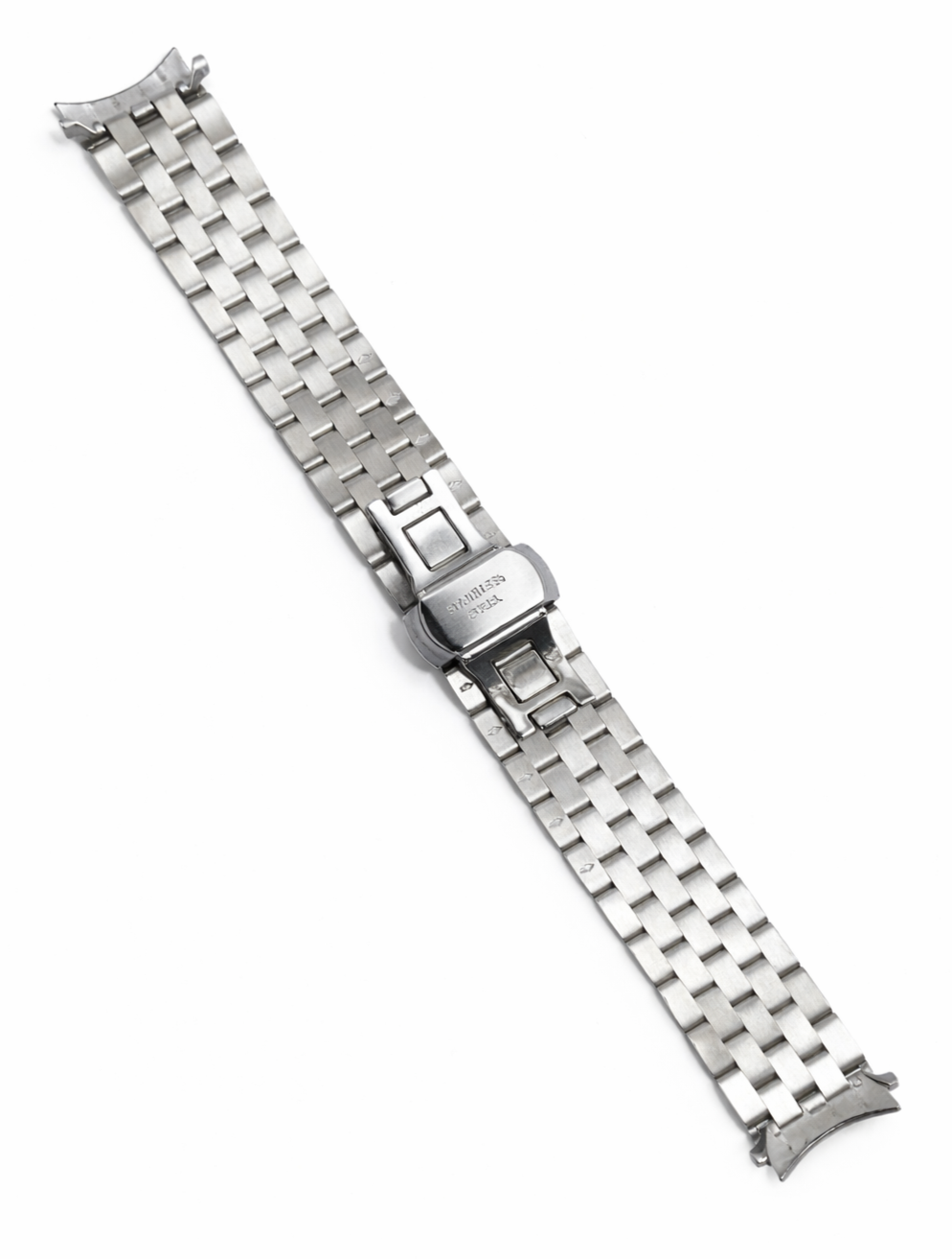 Top Quailty,Stainless Steel Silver-tone Curved end Band for Highend Watches-20mm