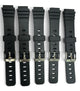 LOT OF 5PC 14MM BLACK PLASTIC PVC WATCH BAND FOR CASIO and other watches