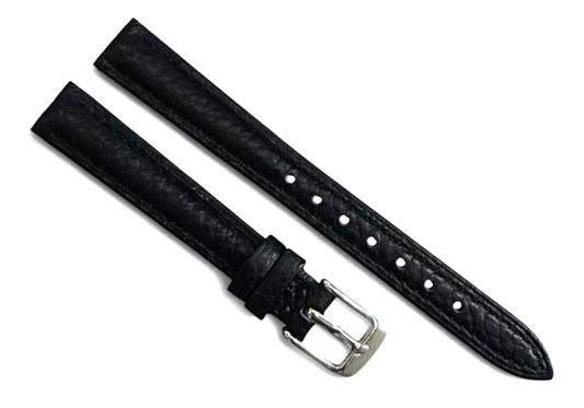 (set of 3) Black genuine Leather watch strap band New-12mm