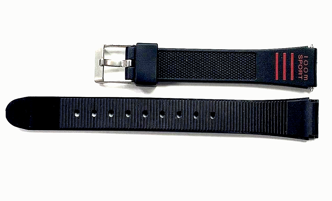 Watch Band 14MM PVC Black fits Casio, Timex and Other Watches