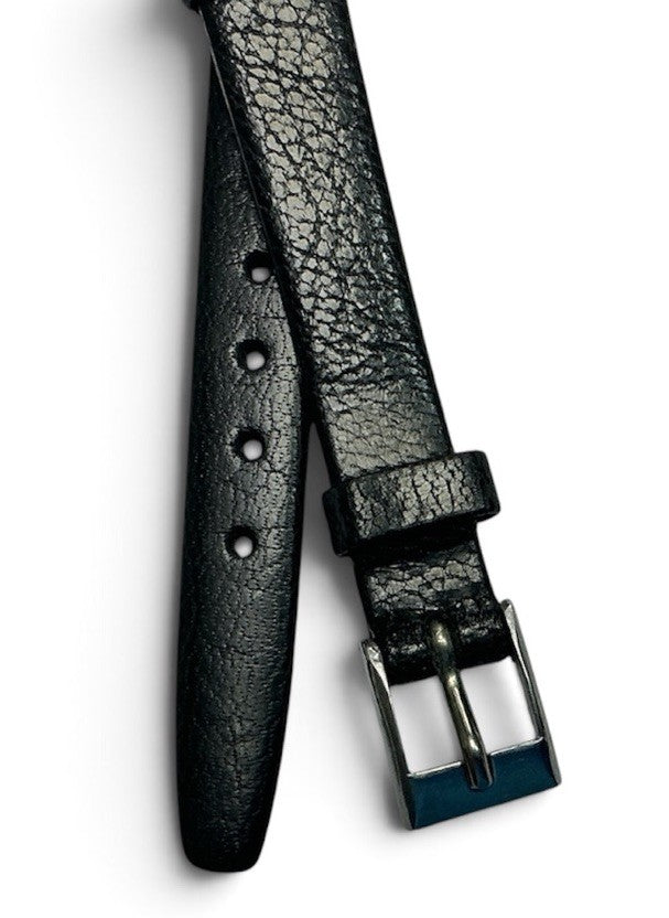 Hirsch Chevreaux Ladies Black Genuine Leather Watch Band 10 Mm
