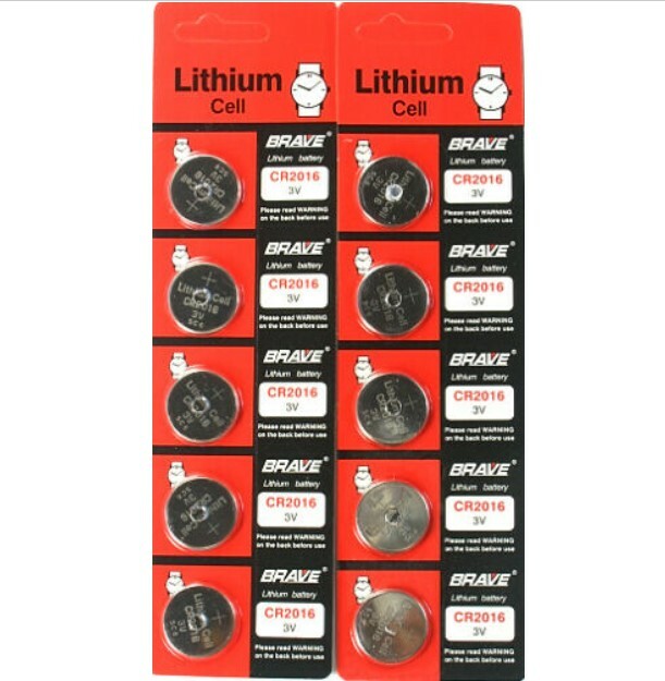 10 Pcs CR2016 Lithium Button Cell Battery Batteries For Watches, Calculator