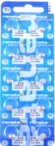 Renata 319 Watch Cell Batteries SR527SW, SWISS MADE, 0% MERCURY (Pack of 100)