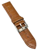 Watch Band Leather Alligator Grains L.Brown  Padded 22mm XL , Best Quality