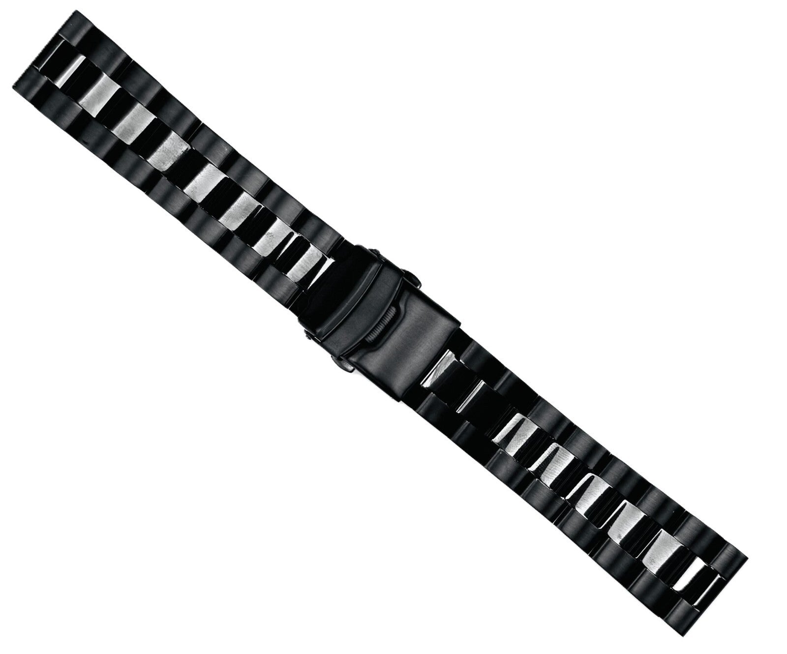 22mm Convertible-Ends Middle-Bold Oyster Solid Stainless Steel Watch Bands