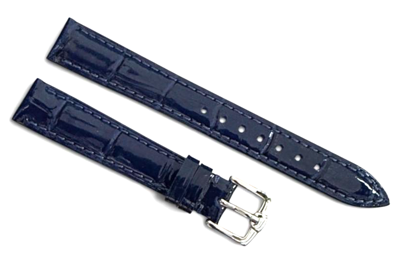 14mm Blue Designer Alligator Genuine calf Leather Watch Strap Band