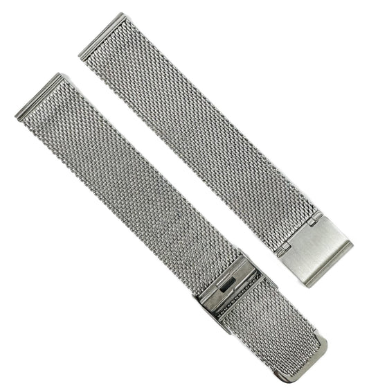 18mm Silver Color Timeless Milanese Mesh Stainless Steel Watch Band