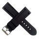 Panerai-Style 20mm Silicone Watch Band - Black Comfortable & Durable