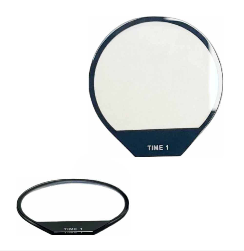 Mineral Crystal Diesel Flat Round Taper Black/w white words(43.0×41.0×1.2)mm