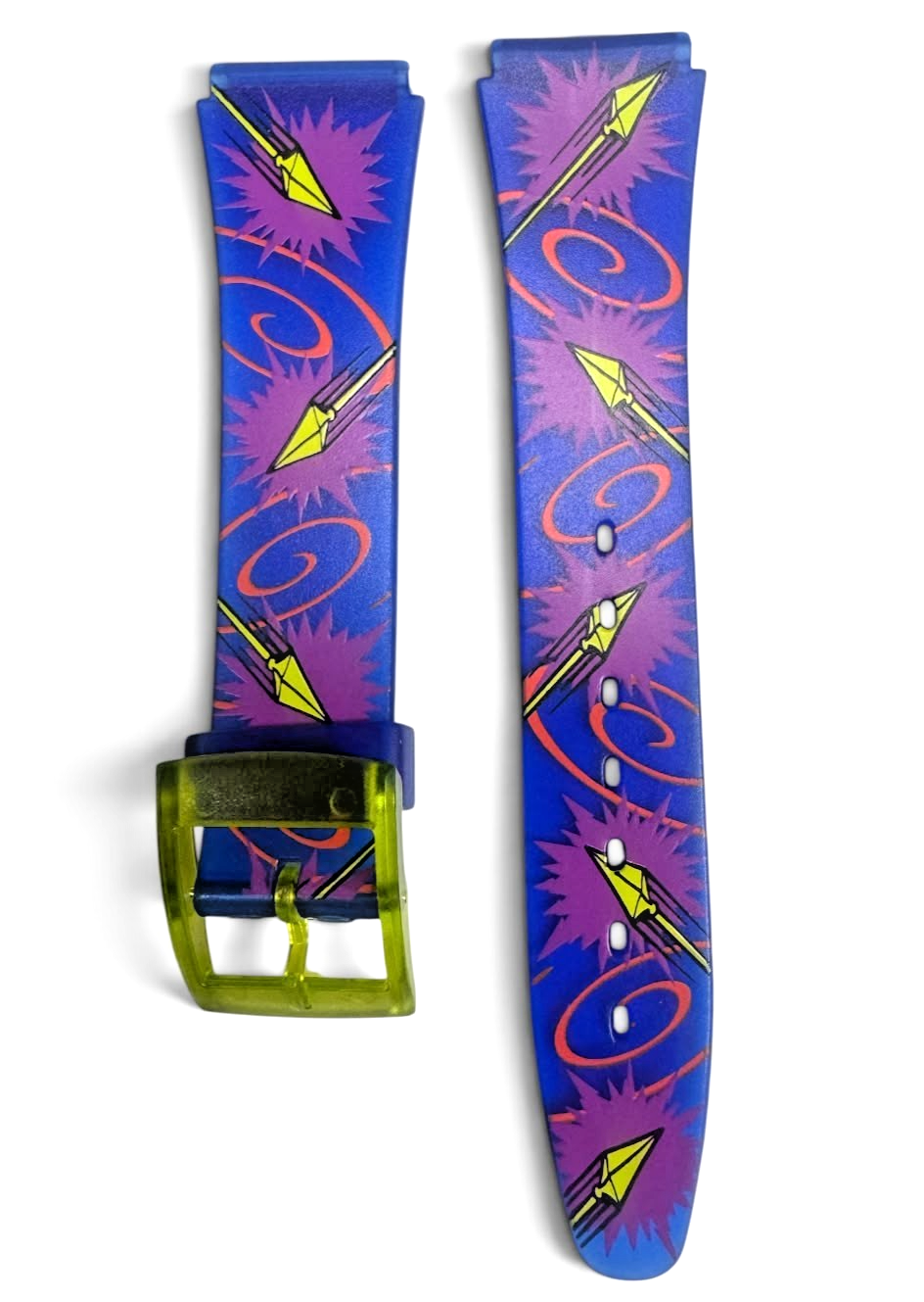 18MM PLASTIC PVC WATCH BAND BLUE ROCKET DESIGN WATER PROOF