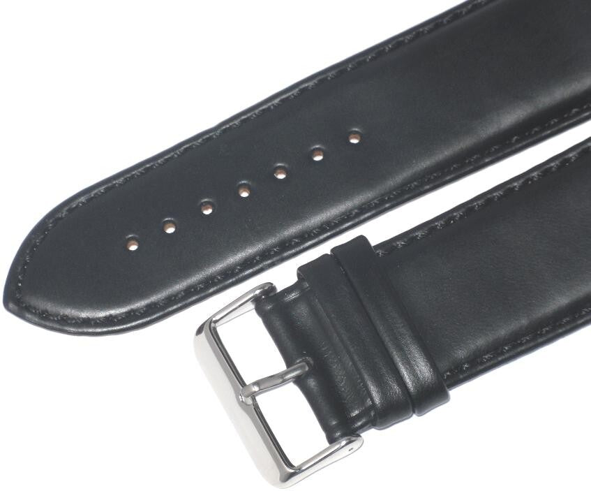 Watch Band Genuine Leather Black  Padded Grain 26mm