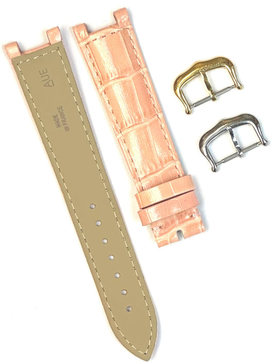 Watch Band For Cartier PASHA Alligator Grain Size 20x18mm L.PINK Color