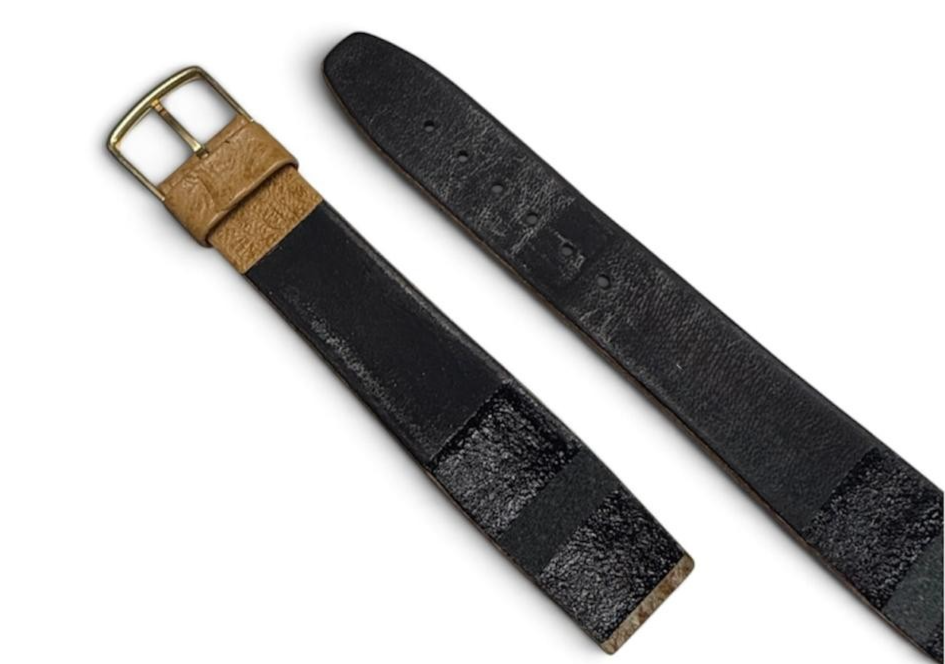 19mm LADIES TAN GENUINE SADDLE LEATHER WATCH BAND -OPEN END