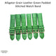 Alligator Leather Green Color Watch Band 16 MM to 22 MM Green Stitched