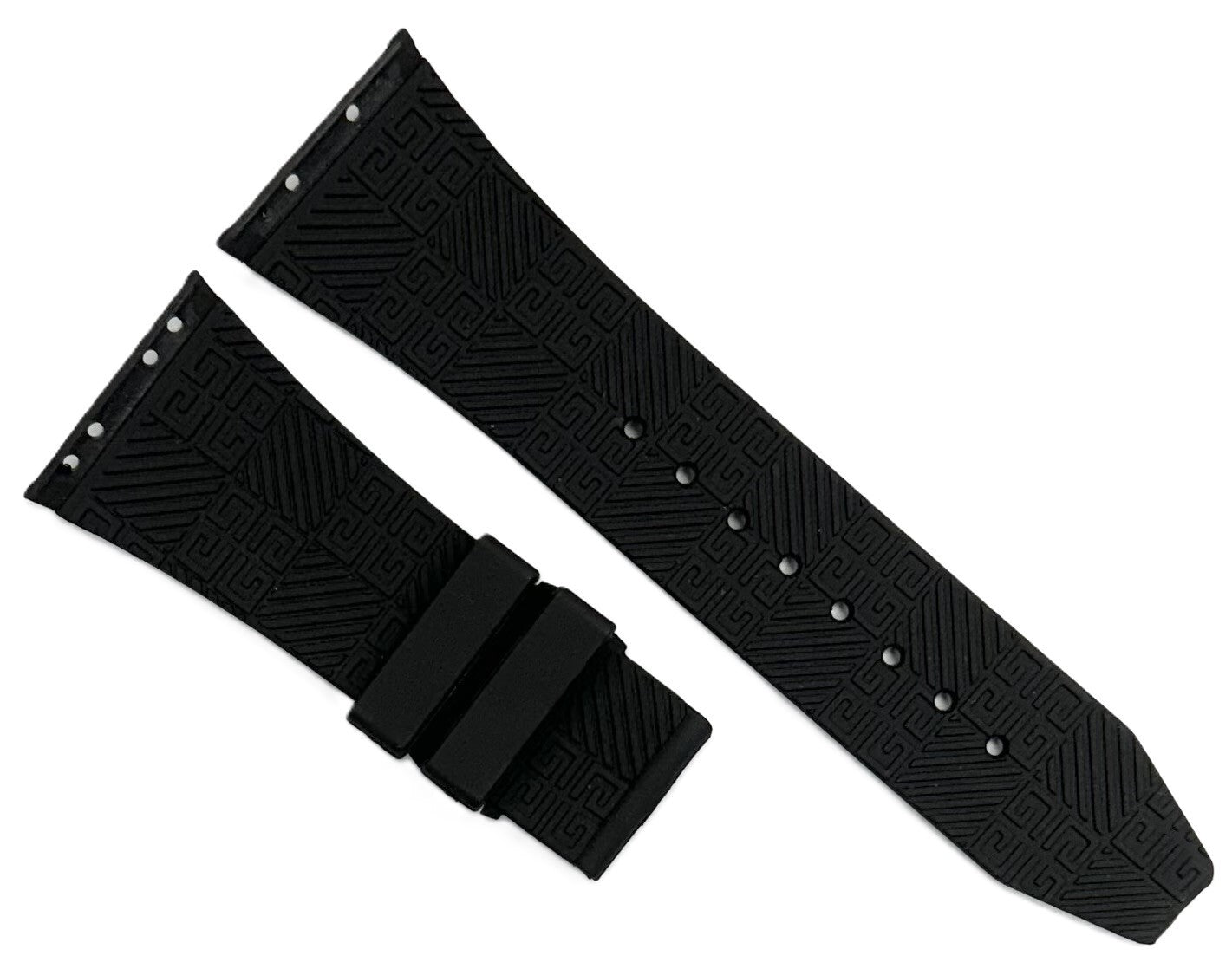 28mm Black Rubber, Replacement Watch Band for Givenchy Watches
