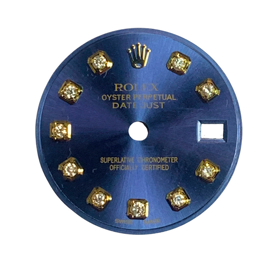 Blue Diamond Dial 19.8mm - For Rolex Datejust Models 16014, 16234, 116234