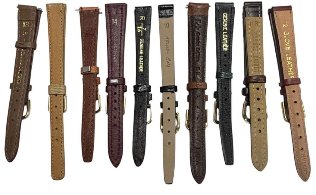 LOT OF 10 WATCH BANDS MIX SIZE STYLE AND COLORS 10/11/12/13MM (3)
