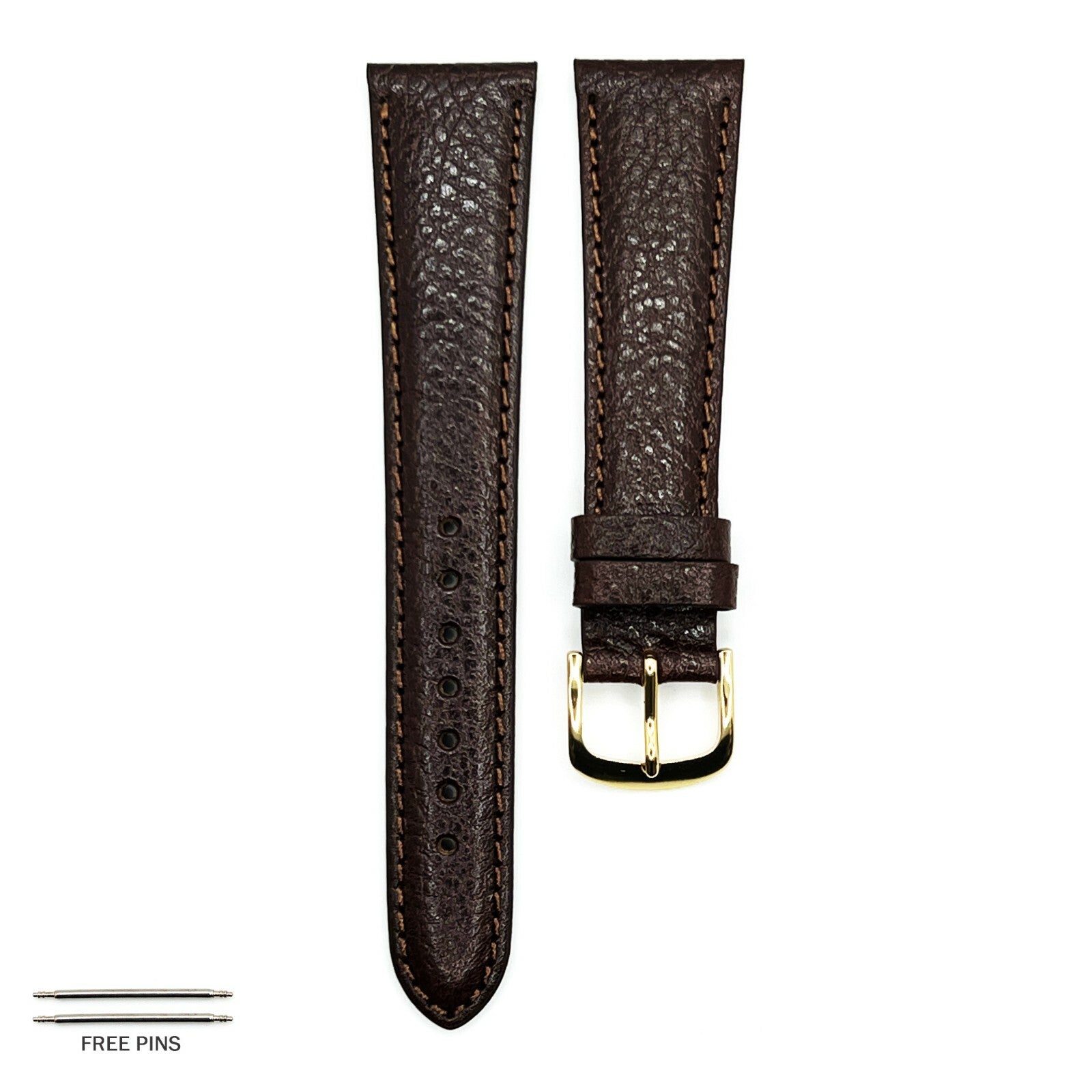 WATCH BAND BROWN GENUINE LEATHER 20MM 