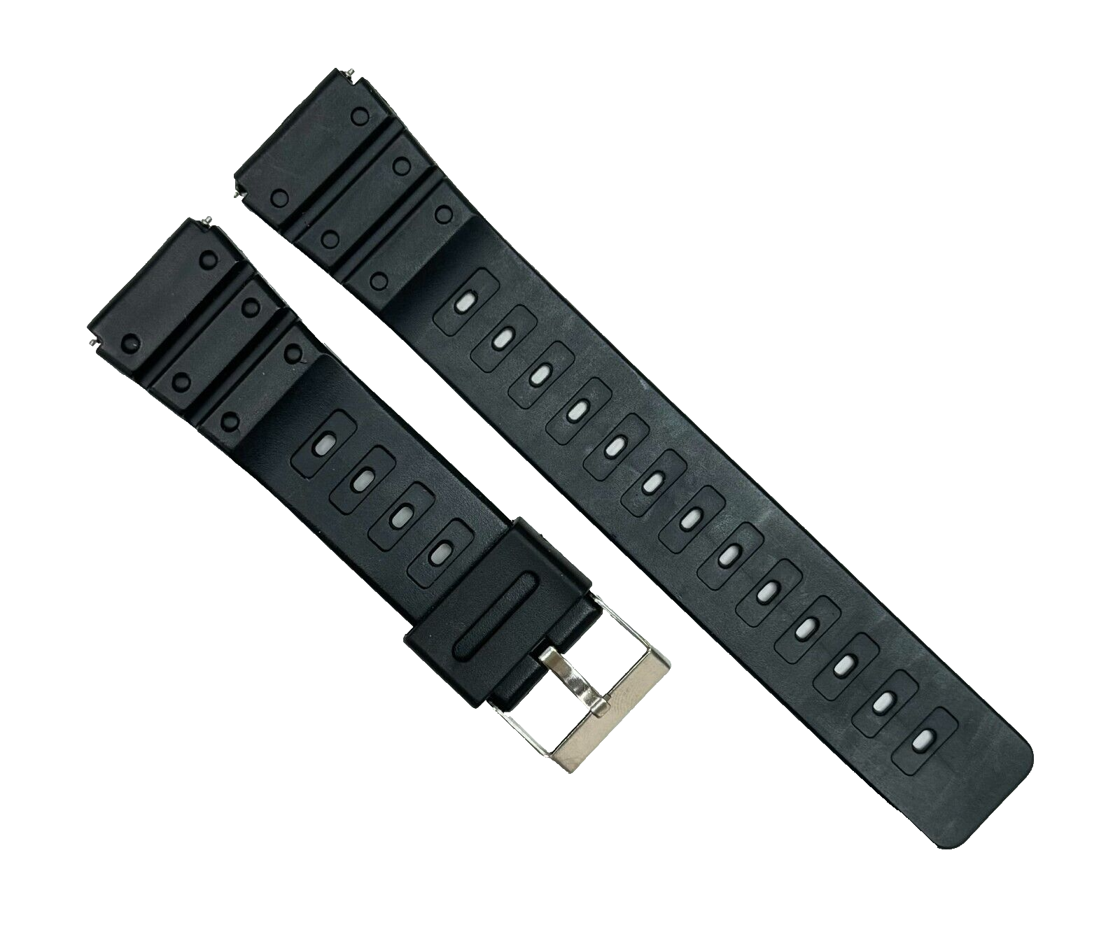 Lot Of 6, 19MM PVC RESIN Black Comfort Watch Band Replacement for CASIO watches