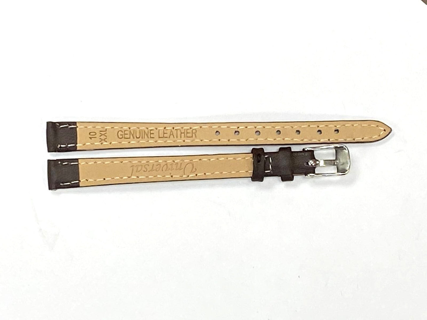 LOT OF 6 Watch Band Flat Leather Plain Brown 10,12,14,16,18,20,22,24mm XXL