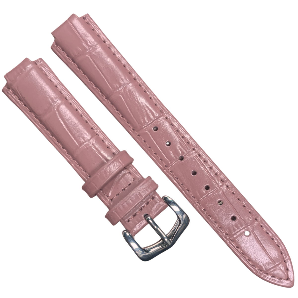 20mm Pink Genuine leather Band Strap Crocodile-Style w/ Buckle