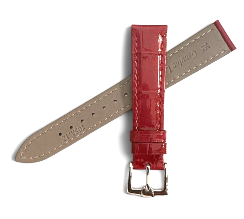16mm Red Designer Alligator Genuine calf Leather Watch Strap Band