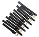 8/10/12mm Stylo Black Genuine CROCO Watch Band-Black (set of 6)