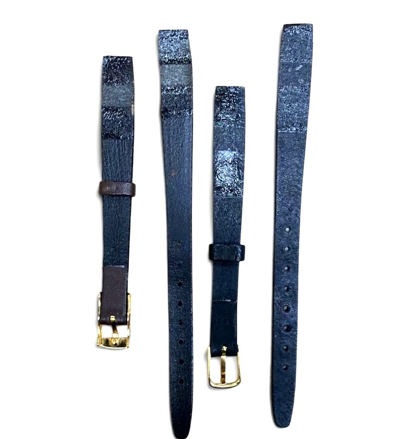 10 mm Genuine Leather Watch Band open end black and brown