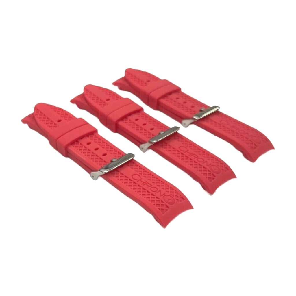 CURVED END RUGGED TEXTURED SOFT RUBBER SILICONE SPORT WATCH BAND 22MM