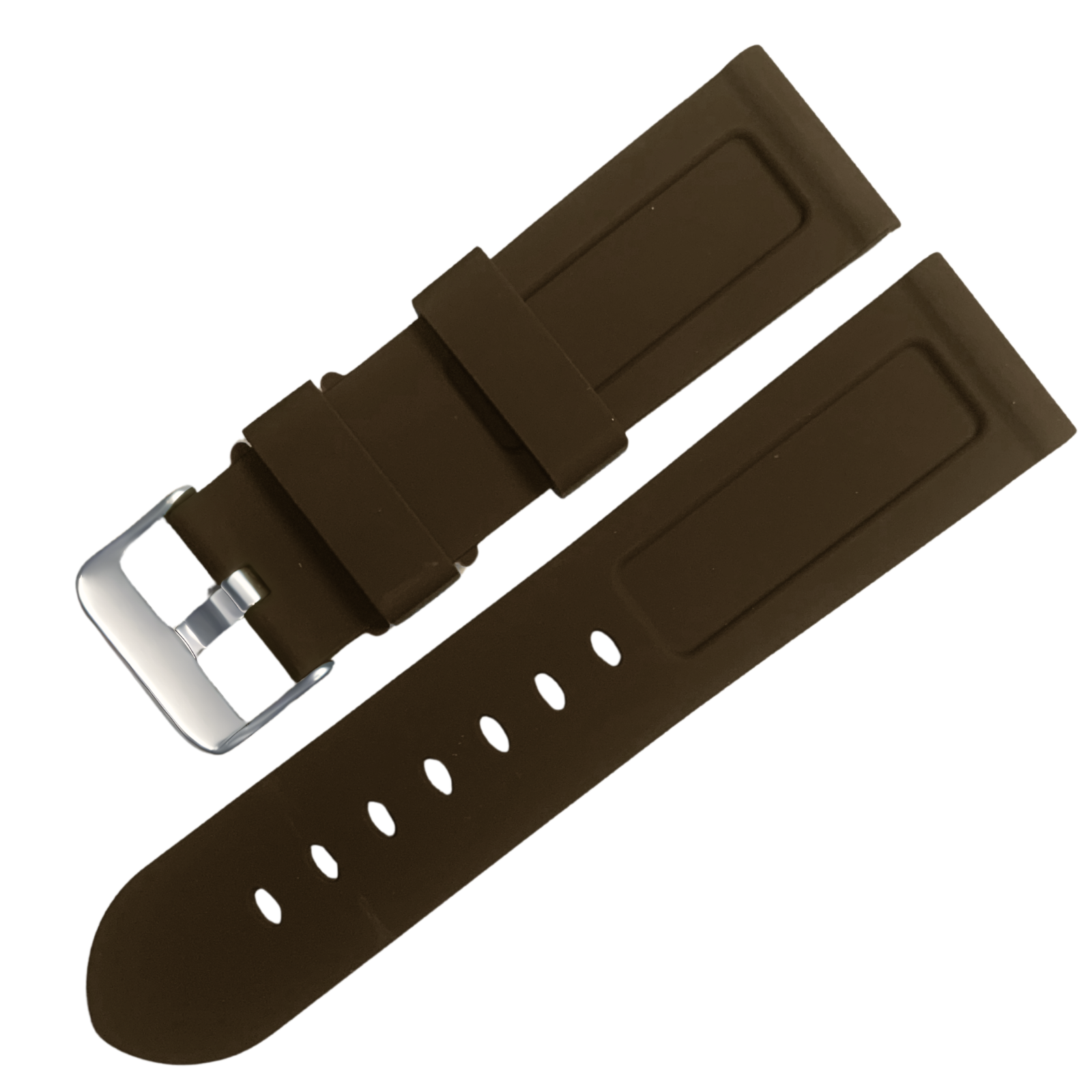 Panerai-Style 26mm Silicone Watch Band - Brown |Comfortable & Durable