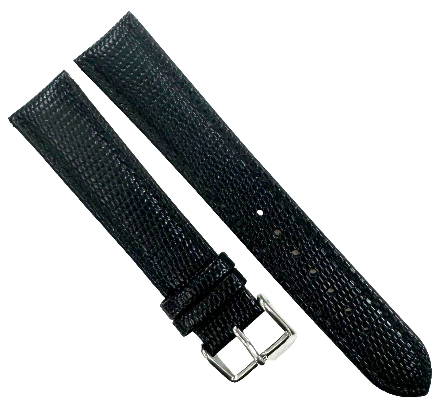 Lot of 6 Watch Band 22MM Genuine Leather Black Lizard Grain Padded (R)