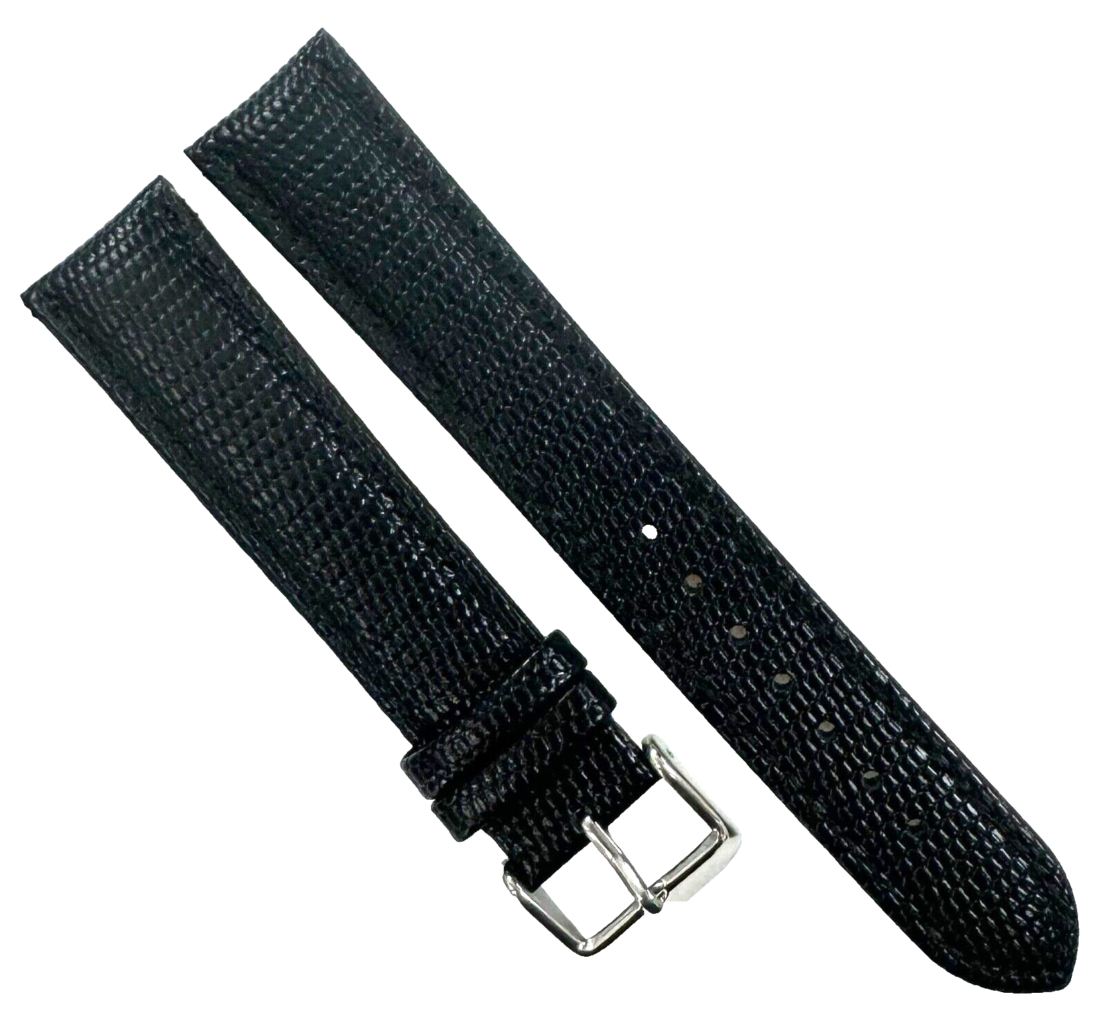 Lot of 6 Watch Band 22MM Genuine Leather Black Lizard Grain Padded (R)